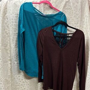 7. Bundle of 2 - long sleeve tops - med/lg